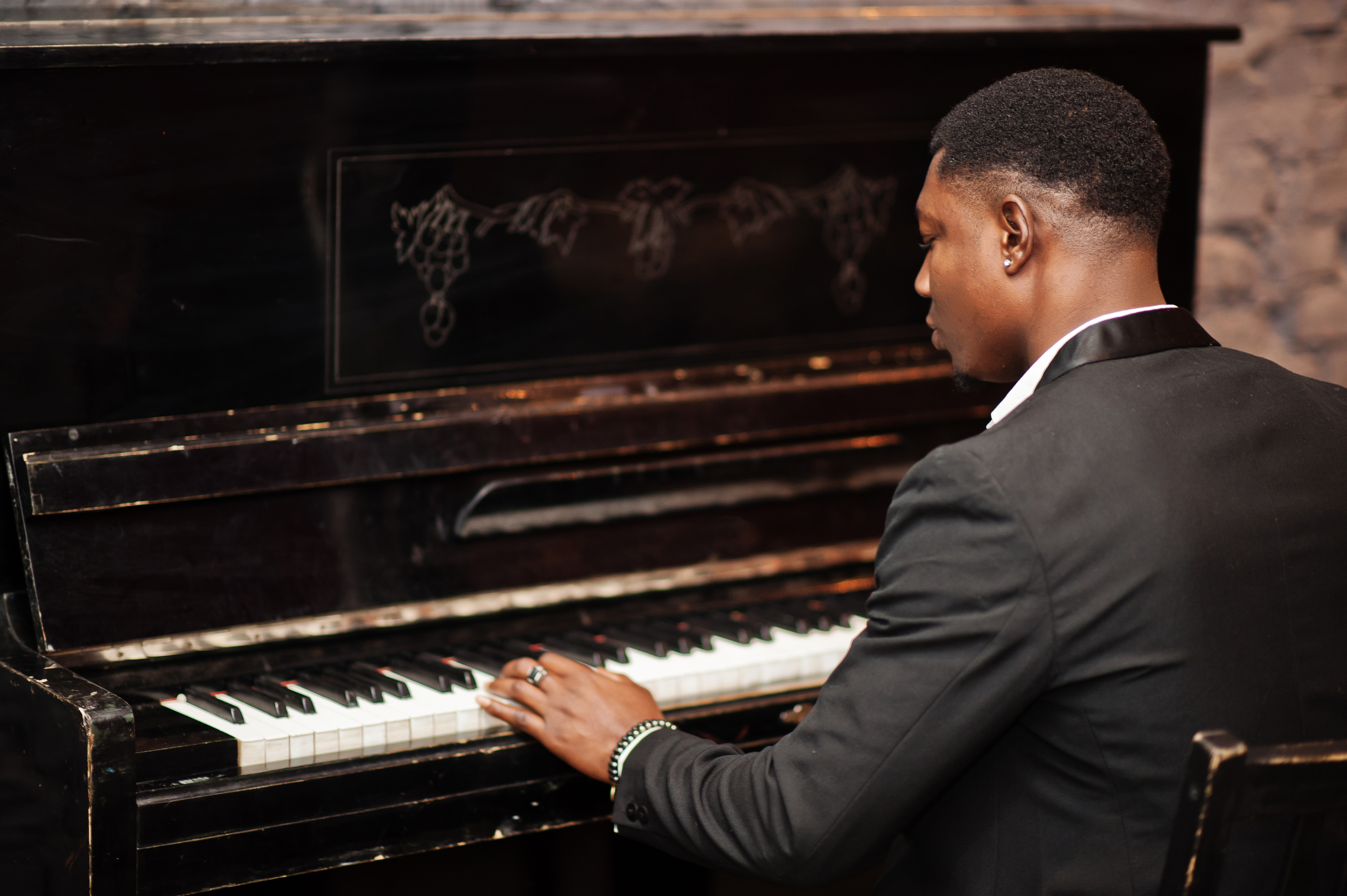 A musician playing piano
